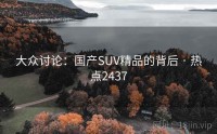 大众讨论：国产SUV精品的背后 · 热点2437